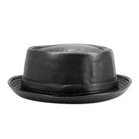 Naujas Mados Vyriškas Juodos Odos Trilby Skrybėlė Vyriška Fedora Kepurė Retro Moterų Rudens Prekinio Ženklo Porkpie Kepurės Vyriškos Vintažinės Džiazo Skrybėlės 56-58cm juoda