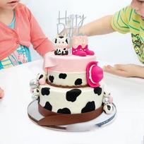 Cake Toppers Ornaments Accessory Baking Decoration,Cowboy Decorations,with Cowboy Hat Boots for rožinė