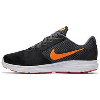 Nike Revolution 3 Patogūs sportiniai tinklelio kvėpuojantys prakaitą sugeriantys žemi bėgimo bateliai Vyriškas sportbačio modelis Tamsiai pilkas Oranžinis 819300-003 38.5