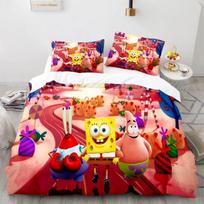 Animacinis Anime SpongeBob lovos komplektas 3D spausdintas Patrikas Kalmaras Užvalkalas Antklodės užvalkalas Pagalvės užvalkalas Lovos komplektas Pilnas Karalienės Karaliaus dydis 135x200cm 2pcs