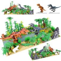 Atogrąžų miškas Juros periodo Dinozaurų Pasaulis Rinkinys Statybiniai Blokiniai Stegozauras Sterrofolas Pelkės T-Rex Mini Veiksmo Figūrėlės Žaislai