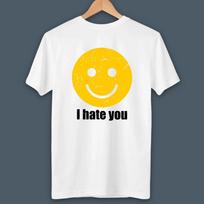 Harry Styles I Hate You Smiley Face T-Shirt Men's and Women's Pure Cotton Summer Clothing Fashion Short Sleeve T-shirt Fan Gift 4XL