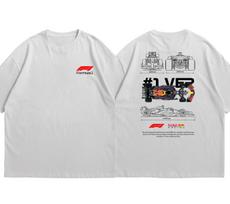 Verstappen F1 marškinėliai vyriški medvilniniai oversized marškinėliai su lenktyninio automobilio grafika apvaliu kaklu madingi sunkūs trumpomis rankovėmis moteriški vyriški drabužiai 4XL