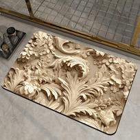 3D Gėlių Diatominio Molo Greitai Džiūstanti Vonios Kilimėlis - Sugeriantis, Minkštas, Neslystantis Tualeto ir Virtuvės Kilimas 40x60 cm
