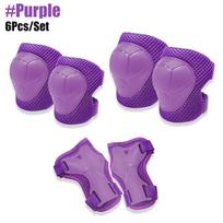 Kids Knee Pads Plus Elbow Pads Toddler Protective Gear Set Suitable For Girls Boys Including Wrist Guards 3In1 Suitable For Skating Cycling Bike violetinė