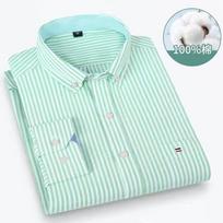 Vyriški universalūs kasdieniai languoti Oxford medvilniniai marškiniai su viena kišenė, ilgomis rankovėmis, standartinio kirpimo, su sagomis, Gingham dryžuoti 7XL 6XL 38