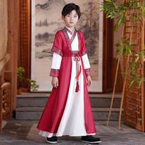 Tradicinis Hanfu kostiumas berniukams: 2026 m. Jaunojo meistro kinų Tang kostiumas nacionalinių studijų pasirodymui 140 cm