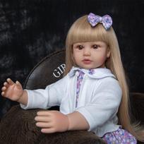 KEIUMI Ilgaplaukė Princesė Reborn Boneca 60 cm Audiniai Kūnui Kimšyti Baby Alive Lėlė Bebe Reborn Žaislai mergaitėms Vaikų dienai 60 cm ruda