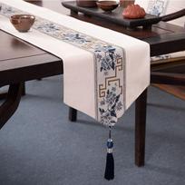 Kinietiško stiliaus stalo bėgikas Prabangus medvilninis lininis žakardo stalo bėgikas Dekoratyvinės lovos bėgikas Table Flag Svetainės viešbutis 32x120cm