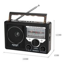 Retro Bluetooth nešiojamas kelių dažnių radijo imtuvas FM radijas SW trumpųjų bangų prijungimo kortelė U disko MP3 grotuvas juoda