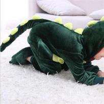 Žalias Dinozauras Žiemos Vaikams Flanelinis Gyvūnas Kigurumi Pižamos 1 Dalys Vaikiška Pižama Drabužiai su gobtuvu miegui 100 žalia