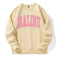 Malibu Los Angeles California Printed Unisex Streetwear Fashion Retro Hooded Shirt Fleece Warm Hoodies Novelty Creative Clothing L