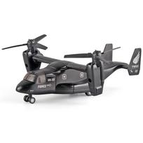 1/400 Metalinis karinis transporto sraigtasparnis 7900 UN02 V-22 Osprey lydinio modelis lėktuvas transporteris orlaivis su atsitraukimu, šviesomis ir garsu Size:1/400-18.5*13.5*7cm juoda