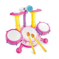 Vaikų būgnų rinkinys mažiems vaikams 1-3 metai, muzikiniai kūdikių edukaciniai instrumentai, žaislai mažiems vaikams, mergaitei, mikrofonas, mokymosi veiklos, dovanos