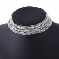 Madingas daugiasluoksnis kalnų krištolo chokerio vėrinys Festivalio dovana Bling kristalinis apykaklės chokerio grandinėlė Vakarėlio papuošalas