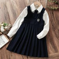 Kūdikių ir vaikų komplektai mergaitėms Kostiumėliai Mokyklinė uniforma Vaikų kostiumai Preppy stiliaus drabužiai paaugliams Apranga 6 8 9 10 12 14 Metų 140 mėlyna