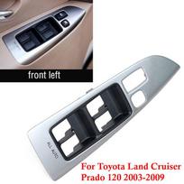 Sidabrinio tipo priekinio lango pakėlimo jungiklio skydelio dangtis 74232-60440, skirtas Toyota Land Cruiser Prado 120 LC120 2003-2009 Tik LHD automobiliui Left Drive Side
