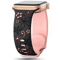Engraved Silicone Strap for Apple Watch Band 45mm Ultra 49mm 41mm 40mm 44mm No Gaps Sport Bracelet For iWatch Series 9 10 46mm 42mm S10 42mm