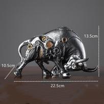 Vilead Steampunk bulių statulos dervos gyvūnų figūrėlės dekoras svetainės skulptūra biuro stalas interjero dekoravimo aksesuarai menas