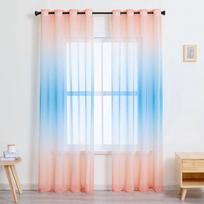 Modernios gradiento tiulio langų užuolaidos svetainei 3D spalvingos permatomos užuolaidos miegamajam Voile slankiojančios virtuvės užuolaidų dekoras W100xL160cm 1pc&rings top rožinė