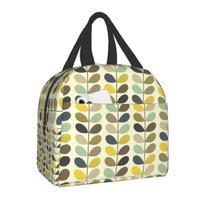 Orla Kiely Multi Stem Termiškai izoliuotas pietų krepšys Skandinaviškas gėlių nešiojamas pietų krepšys lauko piknikui, maisto dėžutei 22x20x13CM smėlis