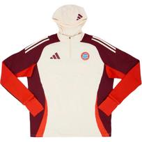 Adidas Bayern Munich 2024-25 Europos futbolo marškinėliai su ketvirčio užtrauktuku ir dryžuotu treniruočių marškinėliais su gobtuvu IS9961 S