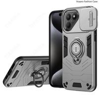 Slider Lens Protection Funda for Tecno Pova 7 5G Case Magnetic Ring Braket Stand Cover for Tecno Pova 7 Ultra Case Armor Capa for Tecno Pova 7 5G sidabras