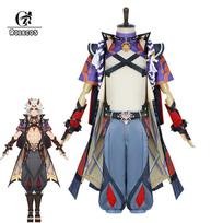 Žaidimas Genshin Impact Arataki Itto Cosplay Kostiumas Gražus Cosplay Vyrams Apranga Kostiumas Helovinas Pilnas Rinkinys XS