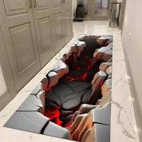 3D Kilimas Iliuzija Kilimas 3D Didelio Plyšio Kilimas Optinė Iliuzija Kilimas Gilios Skylės Kilimas Neslystantis Kilimas Vaikų Kambariui Miegamojo Kilimas Svetainės Kilimas 40X120CM