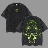 2026 Dragon Ball Super Saiyan Goku Printed Short Sleeve T-Shirt Casual Summer Wear Unisex Street Clothing Unisex Clothing Washed Top L smėlis