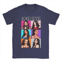 Katseye Pop Art Nario Portretas Vintažiniai Marškinėliai, Unisex Pasaulinio Pop Gerbėjo Gatvės Drabužiai T-shirt, 100% Medvilnės Laisvalaikio Trumpomis Rankovėmis Viršus 4XL
