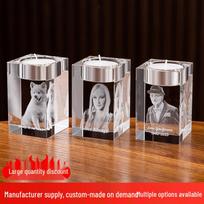 Graviruotas stiklinis žvakidė - Kalėdų, Vestuvių, Gimtadienio, Padėkos dienos suvenyras Extra Small Crystal Candlestick (5*5*6CM)