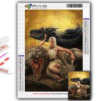 Siuvinėjimo kryželiu rinkinys „Pasidaryk pats“ deimantų siuvinėjimas „Sostų žaidimas“ Drakonas ir grožis „Deimantų tapyba“ Namų dekoras Full Round 20X30CM