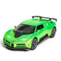 1/32 mastelio „Bugatti Centodieci Diecast“ automobilio modelio žaislas, patraukiama atgal žaislinė transporto priemonė su garsu ir šviesa, skirta vaikams, mažiems berniukams, mergaitėms, dovanų kolekcija 1/32-16x7x4cm žalia