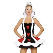 Raudonos karalienės Cosplay kostiumas Seksuali raudona širdžių karalienės Helovino vakarėlio puošni suknelė xl