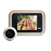 Išmanusis namų durų skambutis X8 Cat's Eye vizualinis USB įkrovimas 2,4 colio Cat's Eye durų skambutis 160 laipsnių belaidis vaizdo durų skambutis namų apsauga auksas