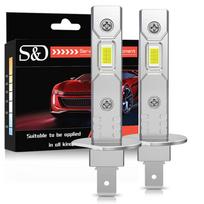 2vnt H1 H3 LED automobilių priekinių žibintų lemputės be ventiliatoriaus rūko žibintai 20000Lm 40W dieninis žibintas ypač ryškus rūko žibintas 6000K baltas 3000k geltonas 12V H1 balta