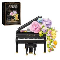 Mini fortepijonas smuikas Statybinės kaladėlės Muzikos instrumentai Išsaugotos gėlės Krioklys  Pasidaryk pats  plytos žaislai Vaikų šventės dovanos juoda