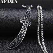 Arabian Talib Sword Vyriški kardo karoliai Pakabos karoliai silver