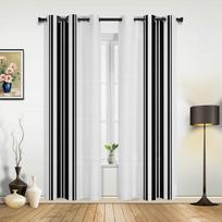 Juodos Juostelės Prabangios Langų Užuolaidos Svetainei Miegamajam Namų Dekoras Virtuvei Langų Užuolaidoms 135W x 60H(cm) x1