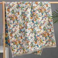 Gėlės Kutai Vonios Rankšluostis 80x160cm - 100% Medvilnės Marlės Rankšluostis Minkštas Gerai sugeriantis Greitai džiūstantis Didelis Vonios Rankšluostis Dvipusis Gėlių Rankšluostis Moterims mėlyna