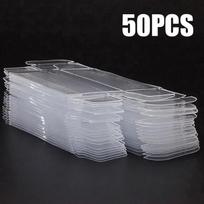 50/100 vnt. PVC vitrina Plastikinė maža skaidri laikymo dėžutė degtukų dėžutės dydžio automodeliui Apsauginis konteineris nuo dulkių Žaislų reikmenys 30x40x82mm
