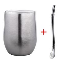 Yerba Mate puodelis 304 nerūdijančio plieno dviguba sienelė Argentinietiškas Yerba Mate moliūgas su dangteliu/šiaudeliu Nešiojamas arbatos puodelis Kavos termosas 377ml 400-600ml