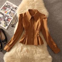 New Chic Design Niche Small Shirt with Waist Cinching French Long Sleeved Top Stylish S ruda