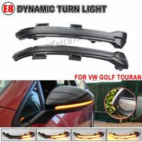 2x Dinamiškas LED posūkių žibintas šoniniam veidrodėliui su tekantis vanduo VW Golf 7 VII MK7 MK7.5 GTI R Sportsvan Touran gray