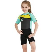 Vaikų 2,5 mm trumpomis rankovėmis hidrokostiumas: Šiltas, apsaugantis nuo saulės vientisas kostiumas rudens/žiemos nardymui ir apsaugai nuo medūzų Large