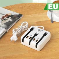 120W USB Type C įkroviklis Greitas įkrovimas Kelių prievadų Stalinis adapteris skirtas iPhone Xiaomi Samsung Huawei Multifunkcinė maitinimo juosta ube spalva