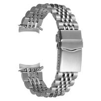 20mm 22mm Seiko prabangiam solidžiam nerūdijančio plieno dirželiui Jubilee lenktu galu apyrankė vyrams Reguliuojama sulankstoma sagtimi dirželiai 20mm sidabras