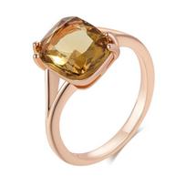 Fashion Square Light Brown Natural Zircon Ring For Women Simple  Rose Gold Color High Quality Bridal Wedding Jewelry 7