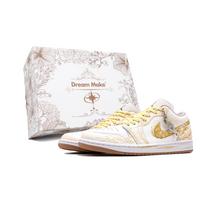 Jordan Air Jordan 1 Vintažiniai krepšinio batai Vyriški žemi Auksiniai 553558-146(Komanda740-) 38